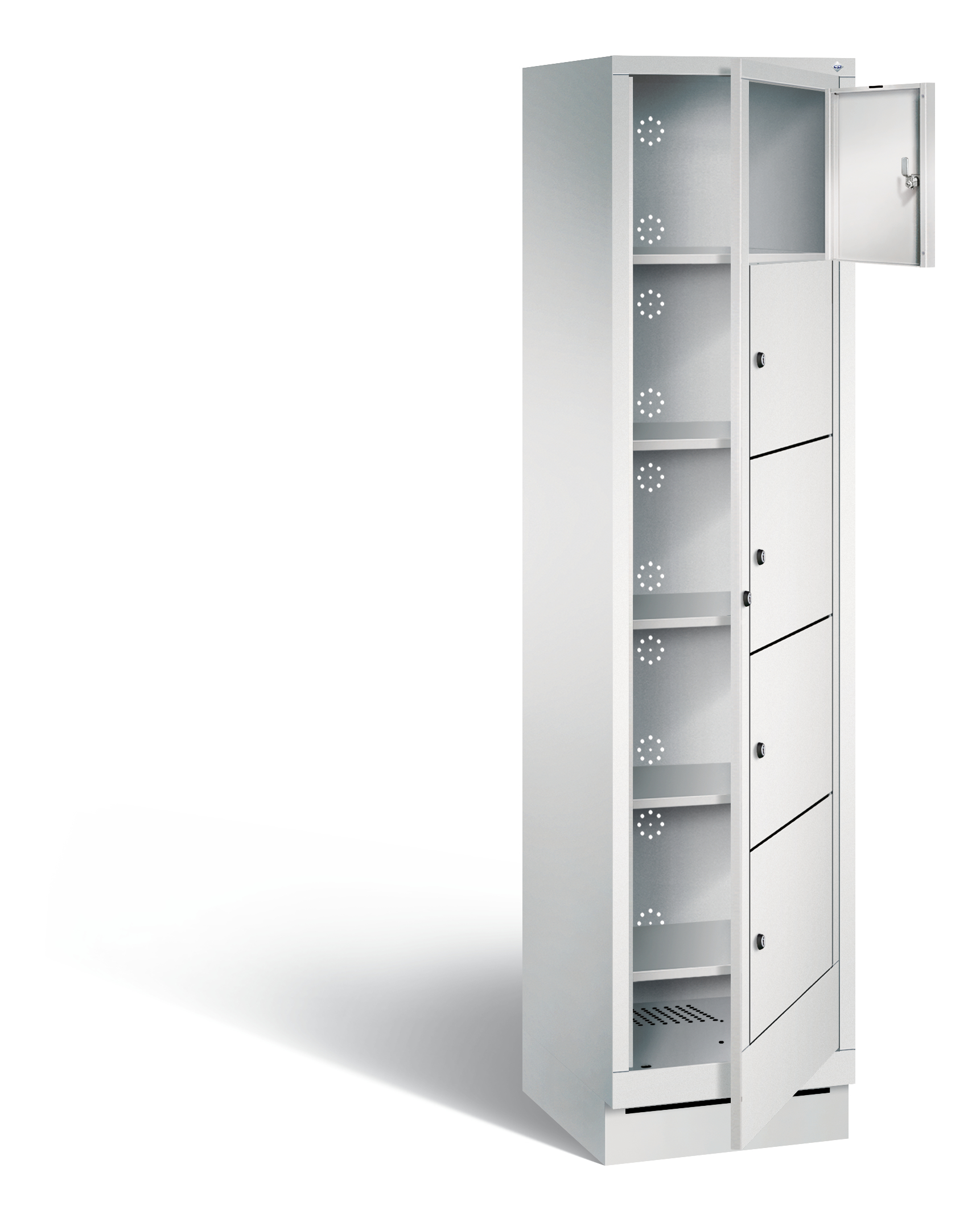 C+P Wäsche-Ausgabeschrank Evolo, H1800xB420xT500mm, 7035/7035