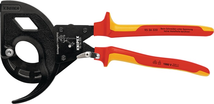 Kabelschneider Gesamt-L.320mm max.60 (600 mm²)mm pol.Mehrkomp.-Hüllen VDE KNIPEX