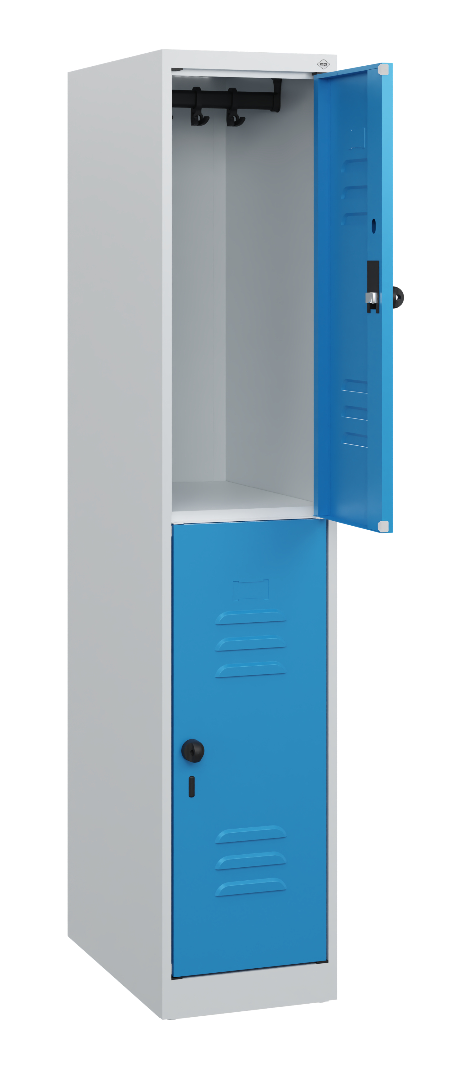 C+P Doppelstock-Spind Classic PLUS, 1 Abteil, 1530x300x500mm, 7035/5012