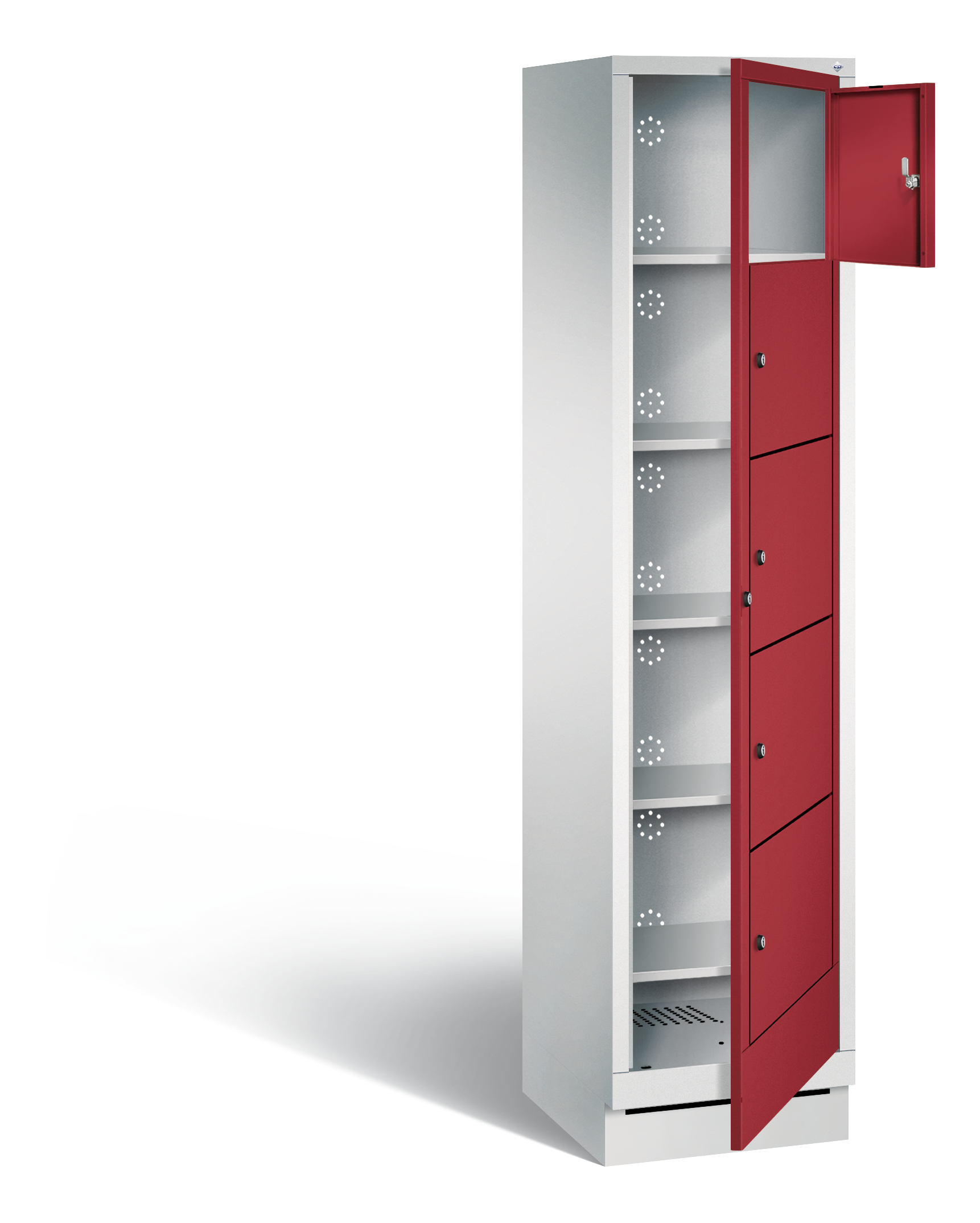 C+P Wäsche-Ausgabeschrank Evolo, H1800xB420xT500mm, 7035/3003