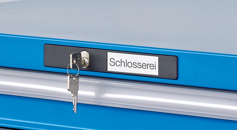 Schubladenschrank-Gehäuse mit Zylinderschloss, BxTxH 564x725x800 mm, RAL 7035