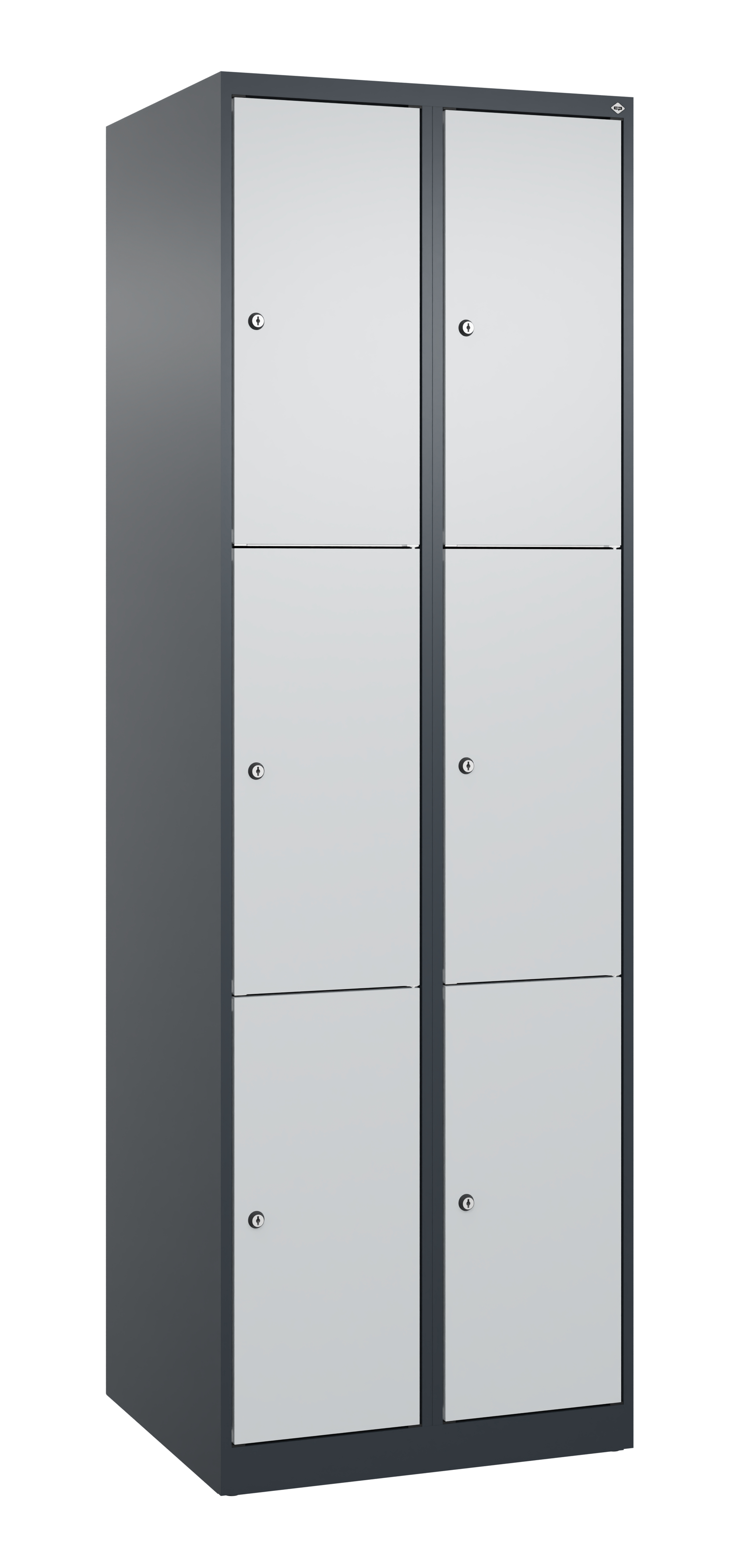 C+P Schließfachschrank Classic PLUS, 2 Abteile, 1850x600x500mm, 7016/7035