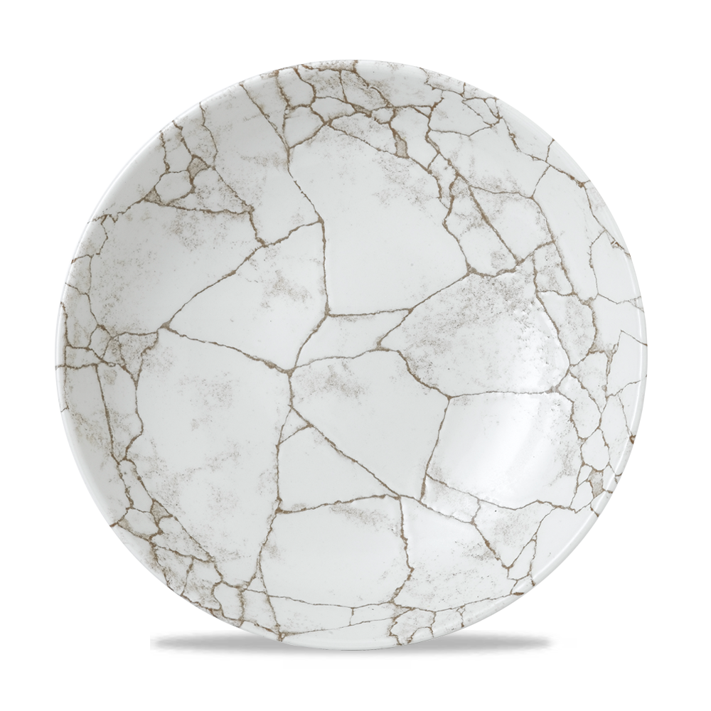 Churchill Super Vitrified Studio Prints Kintsugi Agate Grey Teller Tief Coup 24,8cm, 12 Stück