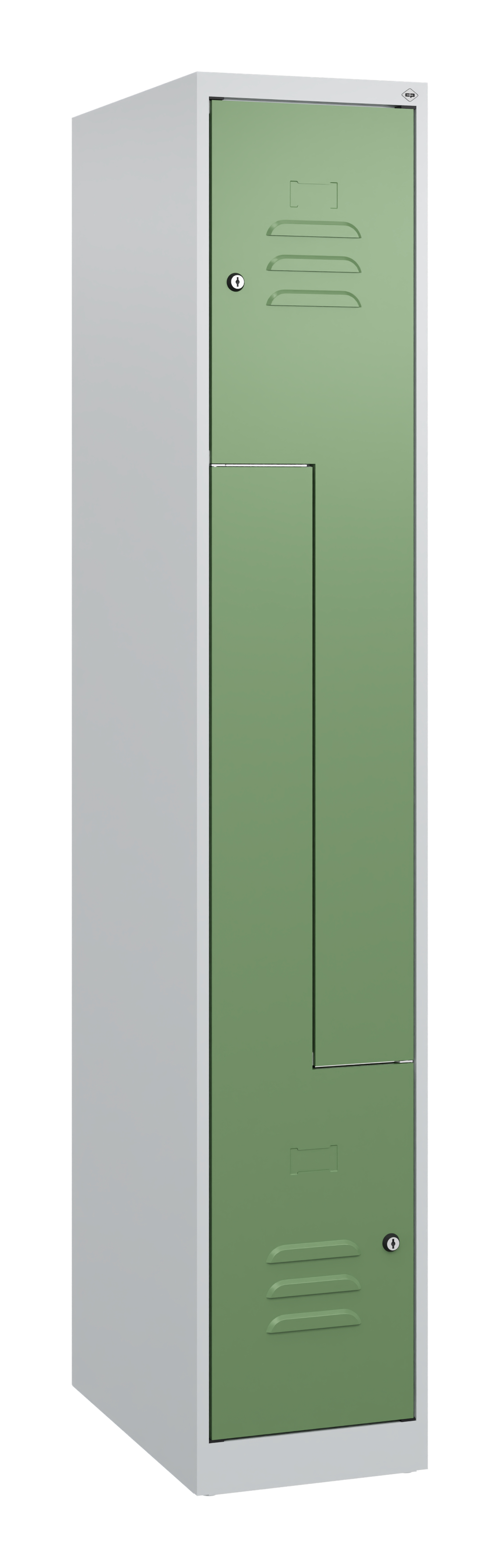 C+P Z-Spind Classic PLUS, 2 Abteile, 1700x300x500mm, 7035/6011