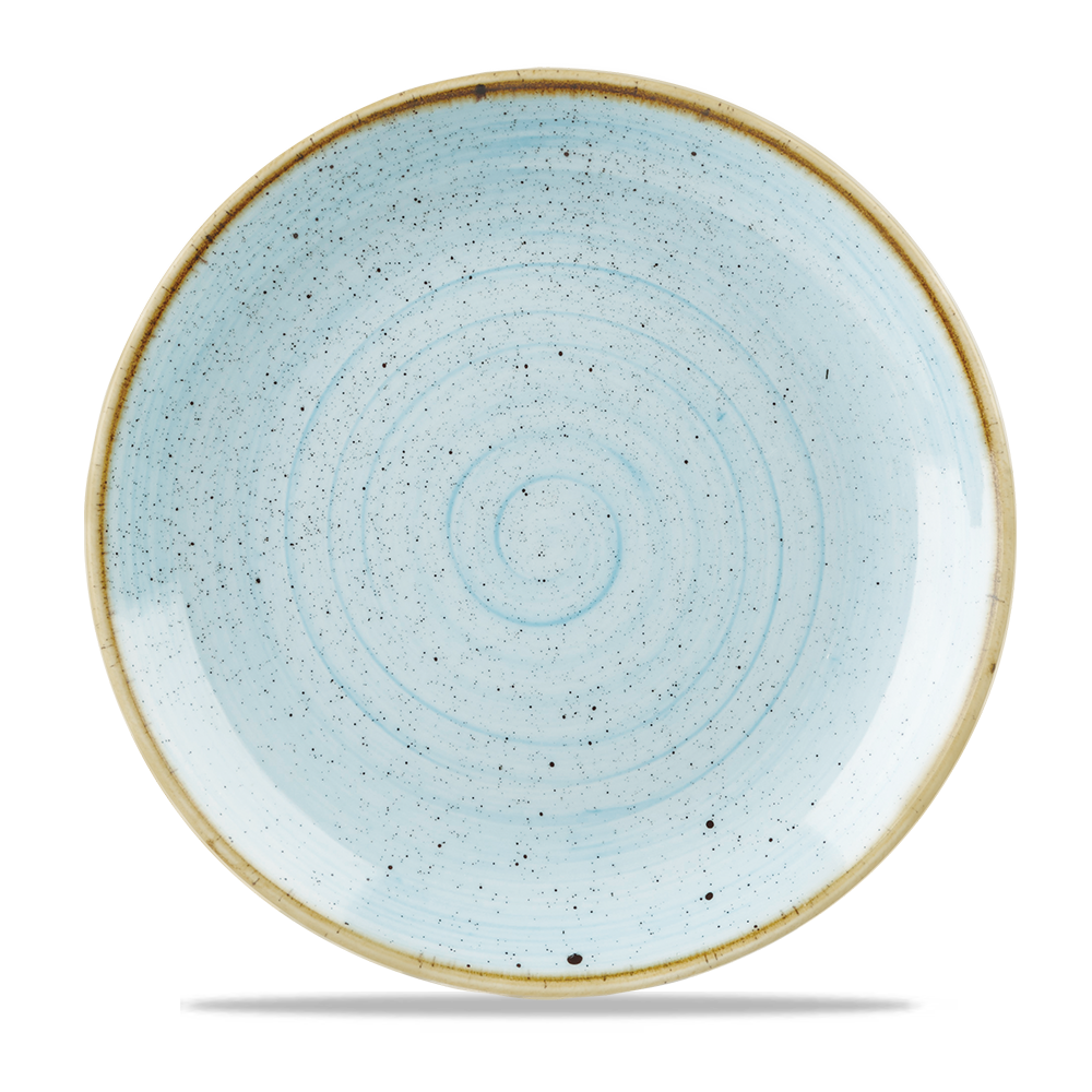 Churchill Super Vitrified Stonecast Duck Egg Teller Flach Coup 28,8cm, 12 Stück, Entenei Blau Rund