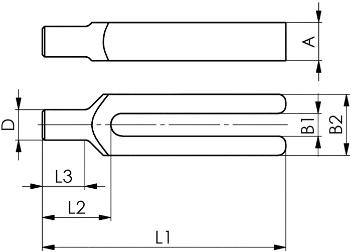 Gabelspanneisen DIN 6315C Schlitz-B.14mm L.160mm f.Spannschraube M12,M14 AMF