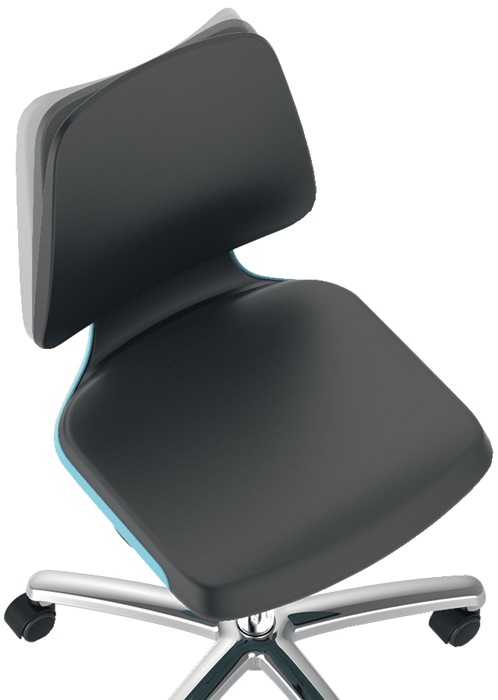 Arbeitsdrehstuhl Labsit Rl.Sitzschale blau Supertec-Gewebe schwarz 450-650mm