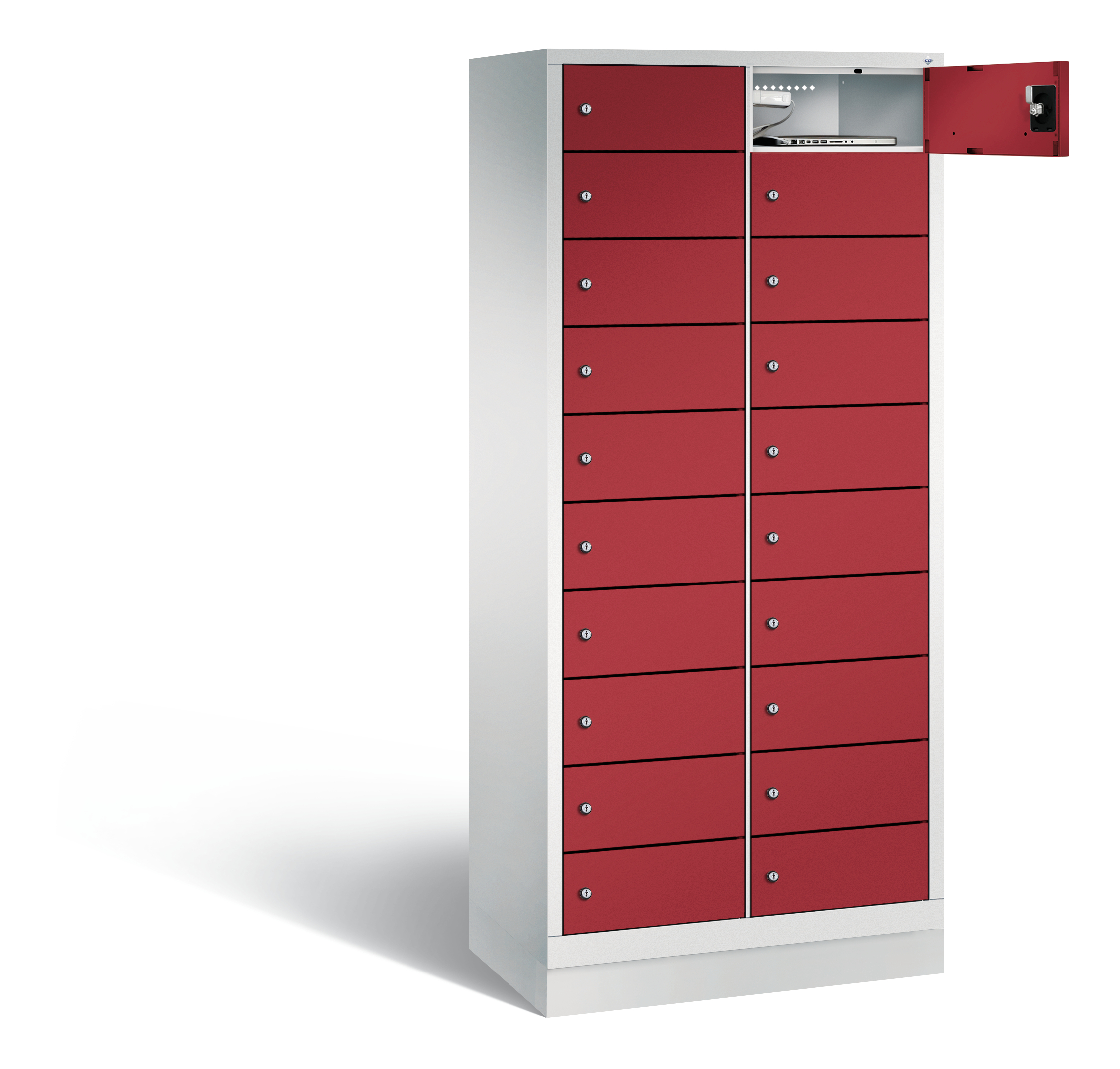 C+P Schließfachschrank Evolo, H1800xB810xT500mm, 7035/3003
