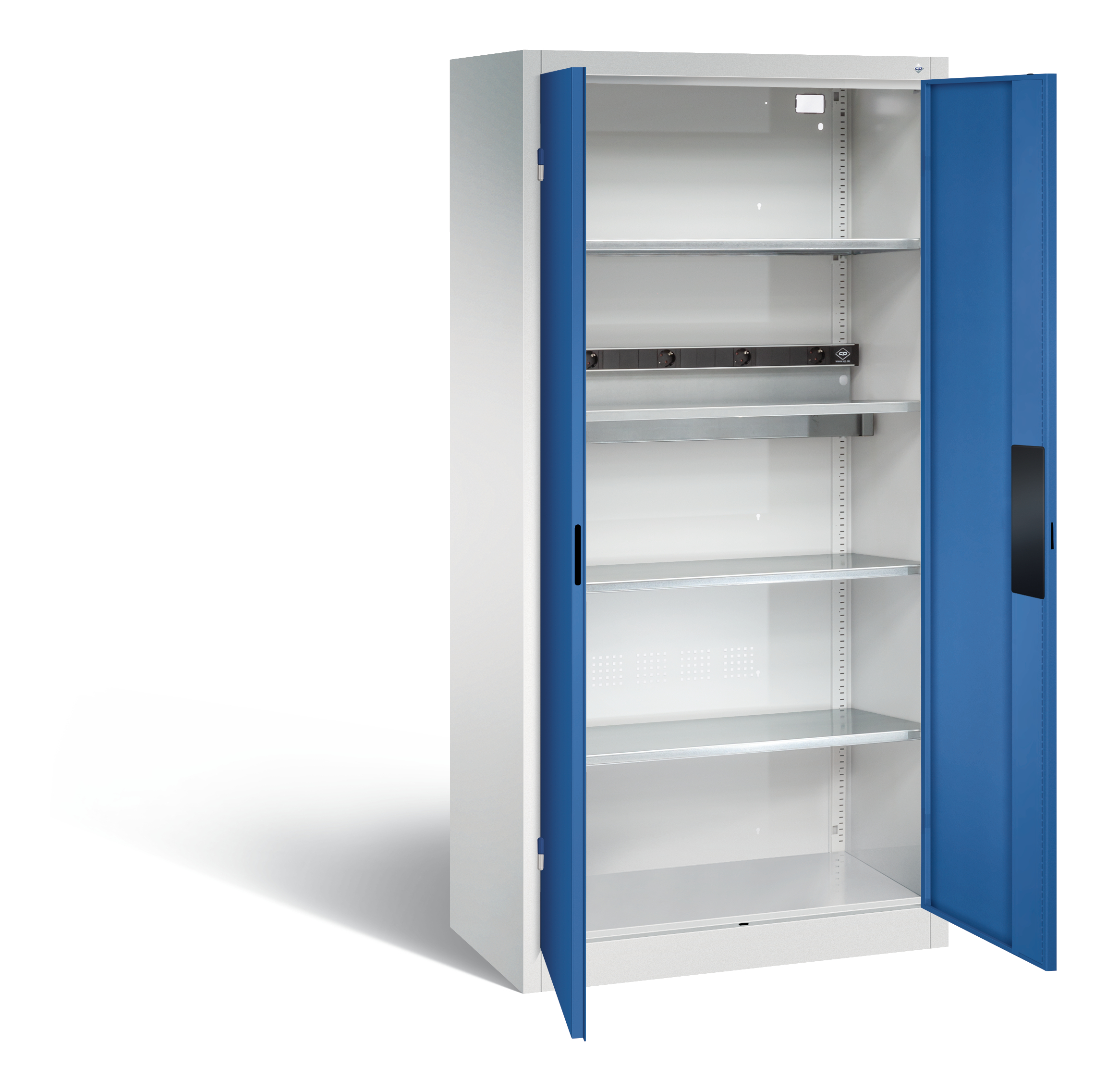C+P Akkuladeschrank Serie 89, H1950xB930xT500mm, 7035/5010