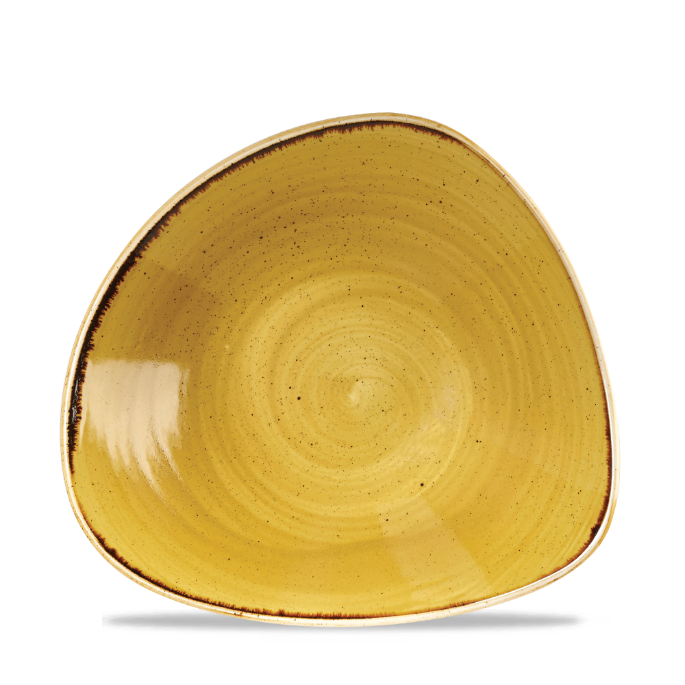 Churchill Super Vitrified Stonecast Mustard Bowl Dreieck, 23,5 cm / 60 cl, 12 Stück, Senfsamen Gelb