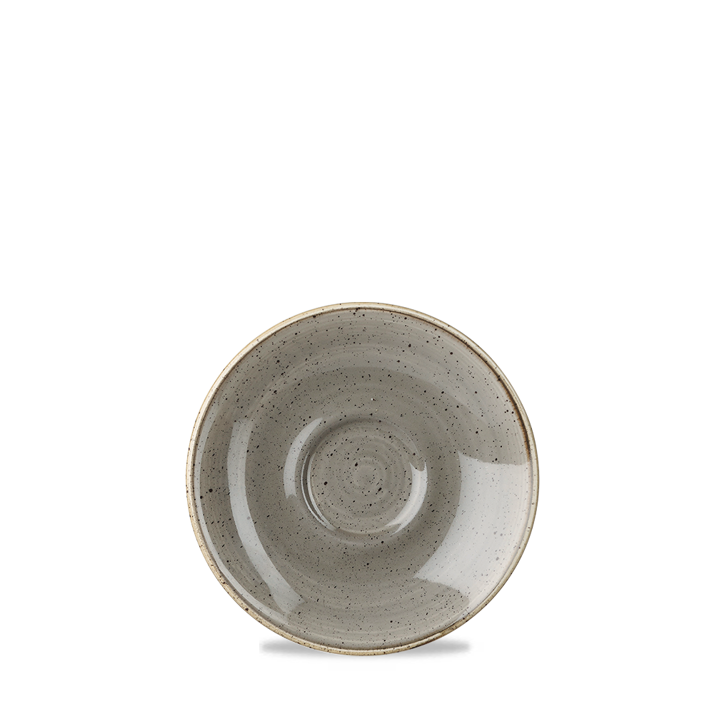 Churchill Super Vitrified Stonecast Peppercorn Espresso Untertasse, 11,8 cm, 12 Stück, rund