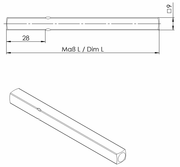 FS-Drückerstift OGRO 114 PB FS 4-KT.9x123mm Vollstift OGRO