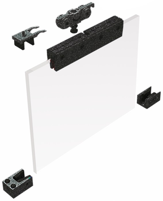 Schiebesyst.73 80kg GLT ESG 8/10mm Komplettgrt.HELM