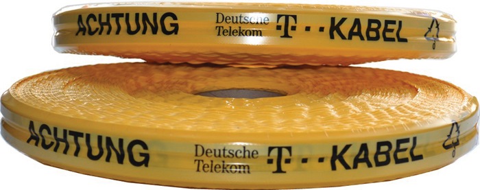 Trassenwarnband Aufdruck Achtung D.Telekom Kab.B.50mm L.250m gelb