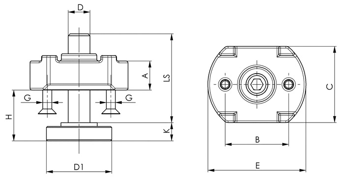 Stützverlängerung Nr.6312S M12 Gewinde-L.94mm AMF