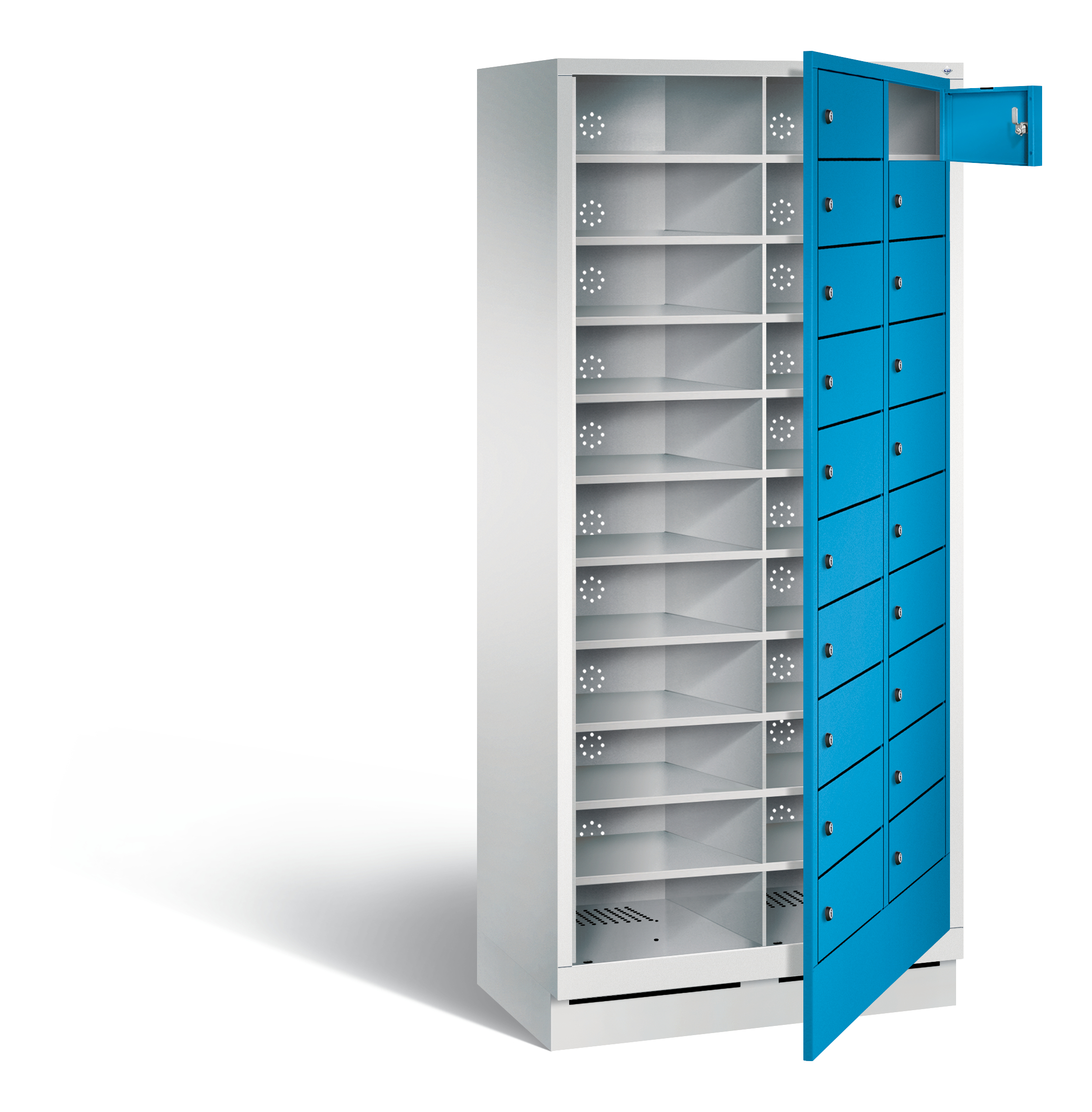 C+P Wäsche-Ausgabeschrank Evolo, H1800xB810xT500mm, 7035/5012