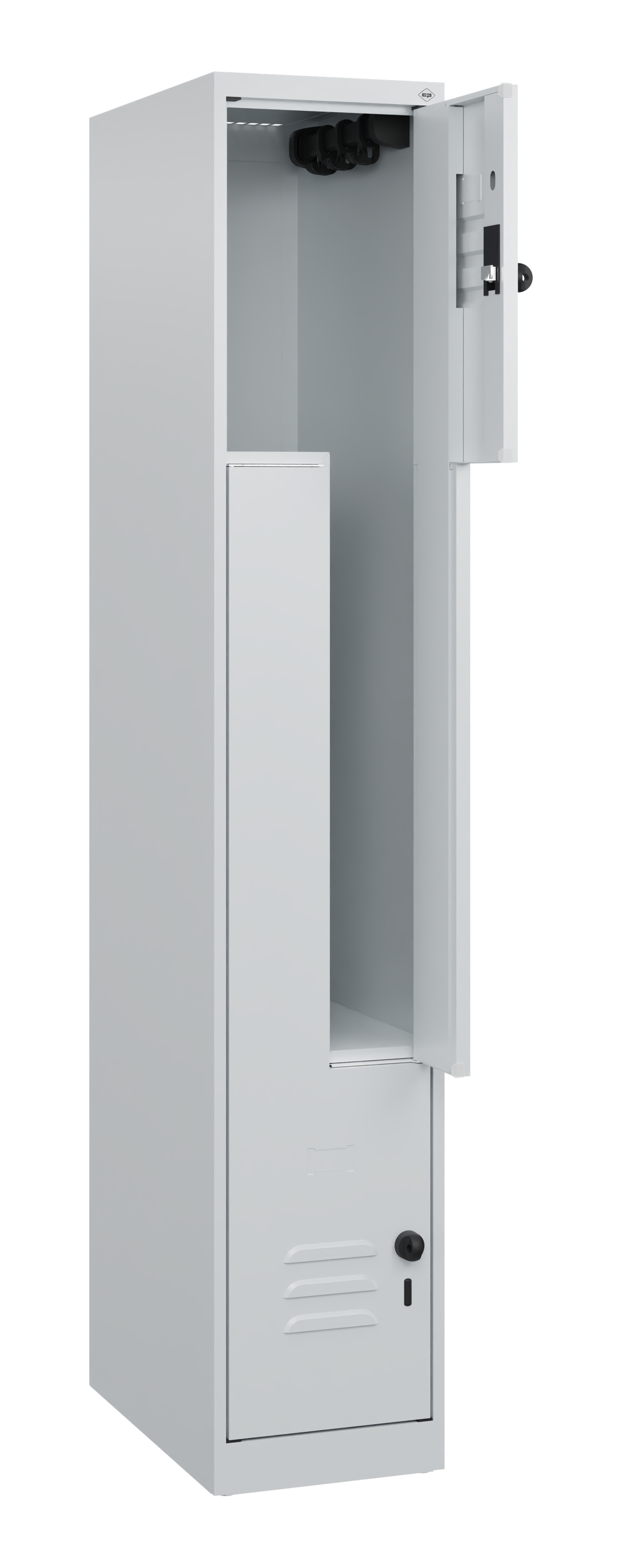 C+P Z-Spind Classic PLUS, 2 Abteile, 1700x300x500mm, 7035/7035