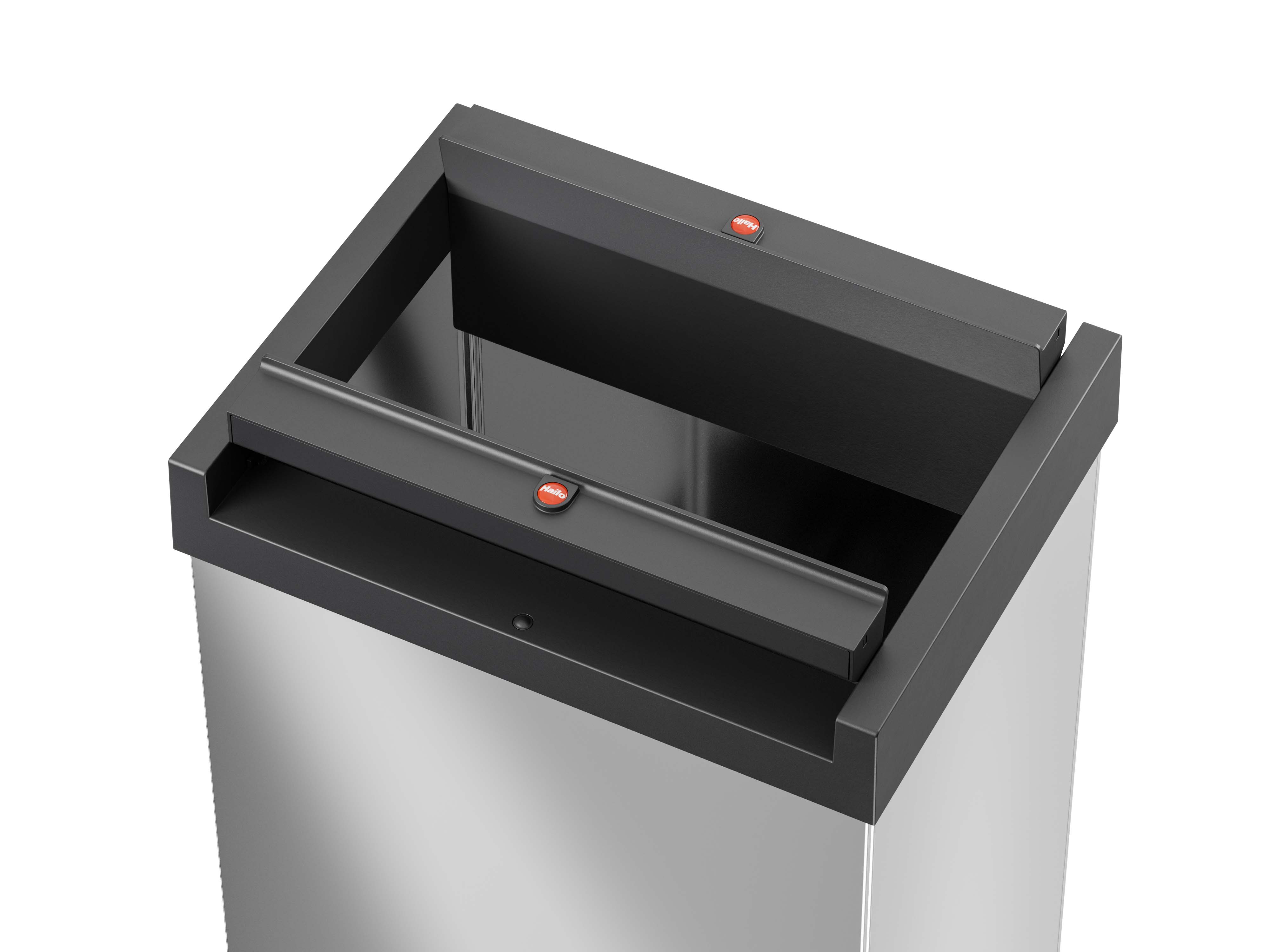 Hailo Big-Box Swing XL, Großraum-Müllbox, 52 ltr, Edelstahl