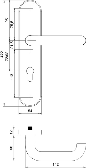 Schutzgarnitur Logo 8753/9203 VA EST 92mm 65-75mm EDI