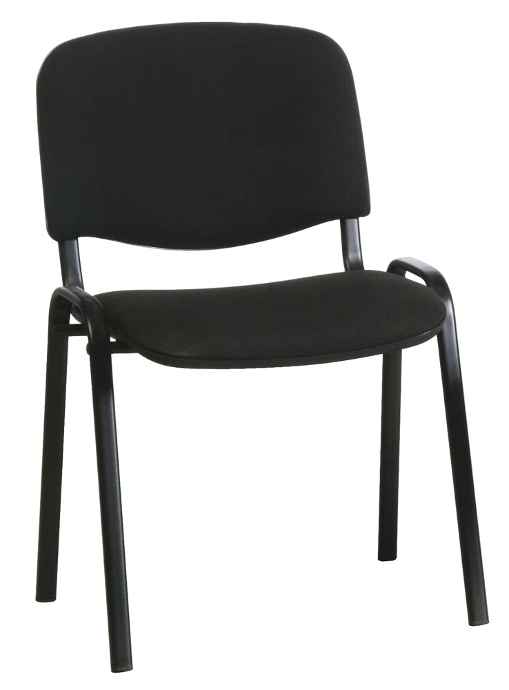Polsterstuhl, stapelbar, Sitz-BxT 475x415 mm, Gesamthöhe 820 mm, Bezug schwarz, Gestell schwarz