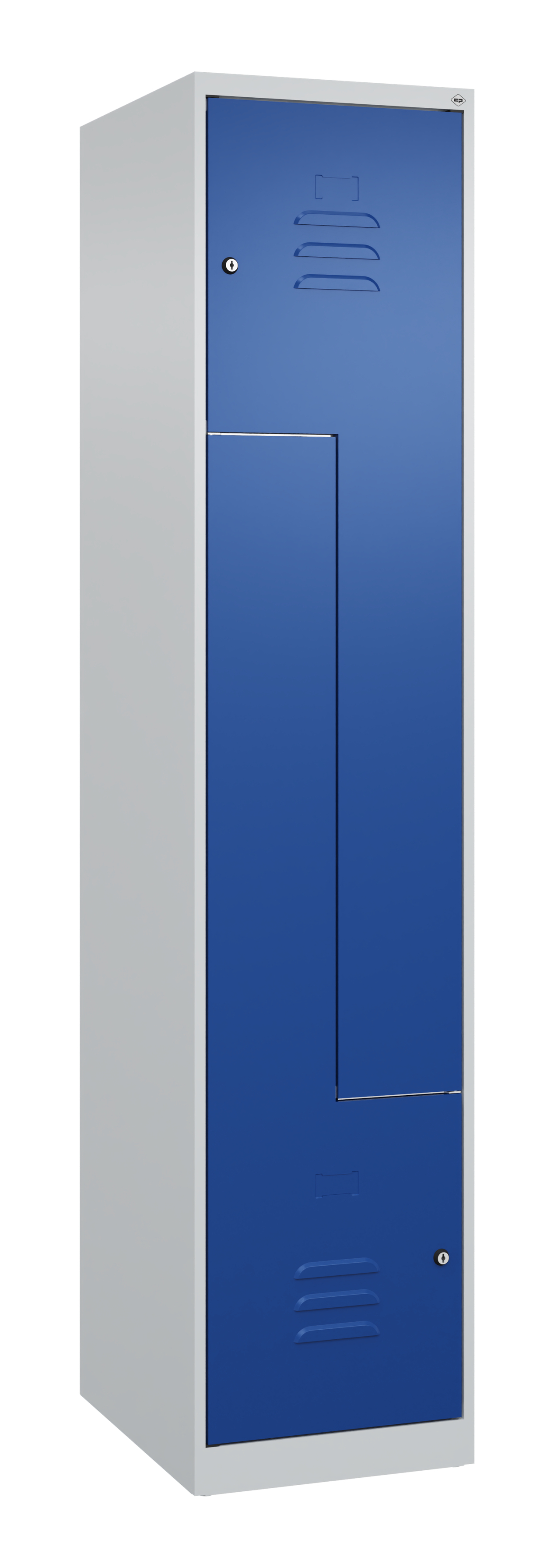 C+P Z-Spind Classic PLUS, 2 Abteile, 1850x400x500mm, 7035/5010