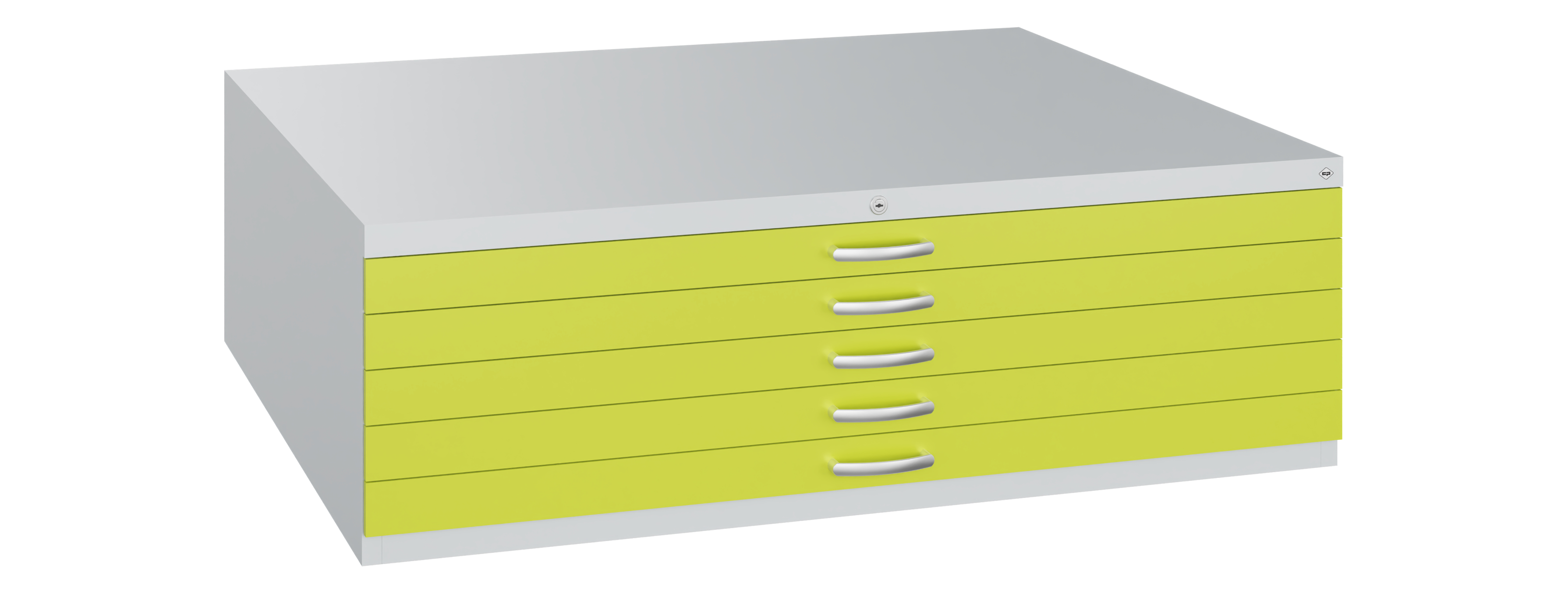 C+P Flachablageschrank Serie 7100_7200, H420xB1350xT960mm, 7035/0024