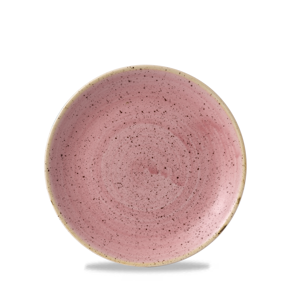 Churchill Super Vit Stonecast Pink Flache Coup Teller, 16,5 cm, 12 Stück, Blütenrosa, Rund