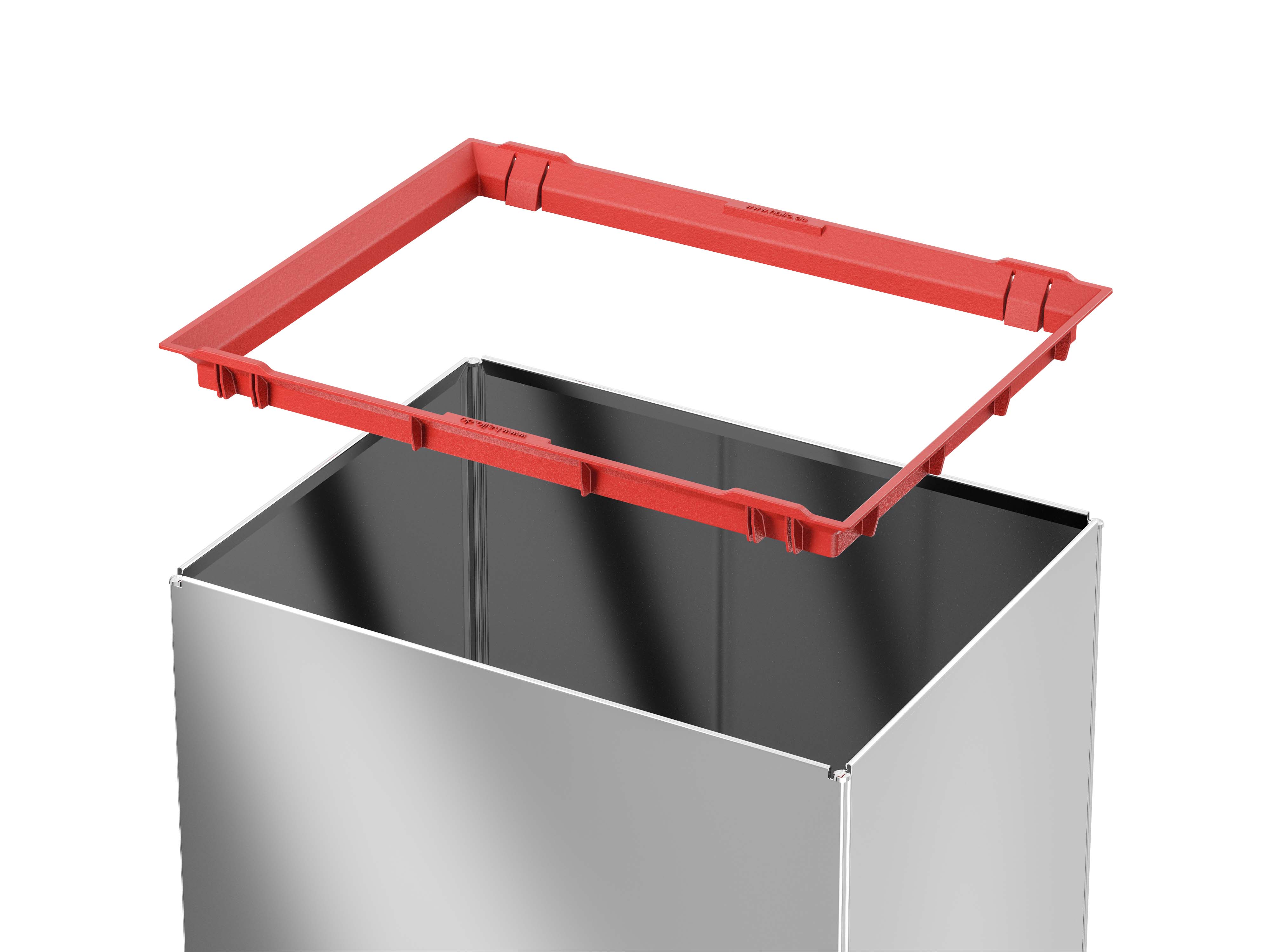 Hailo Big-Box Swing XL, Großraum-Müllbox, 52 ltr, Edelstahl