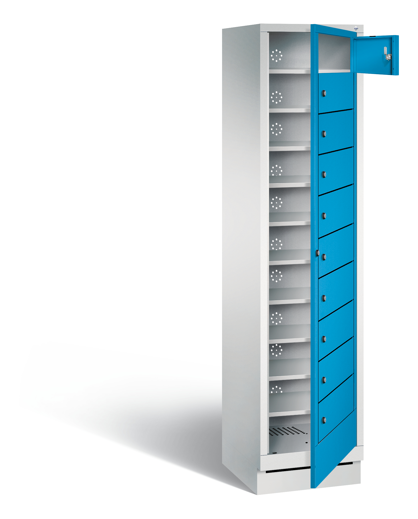 C+P Wäsche-Ausgabeschrank Evolo, H1800xB420xT500mm, 7035/5012