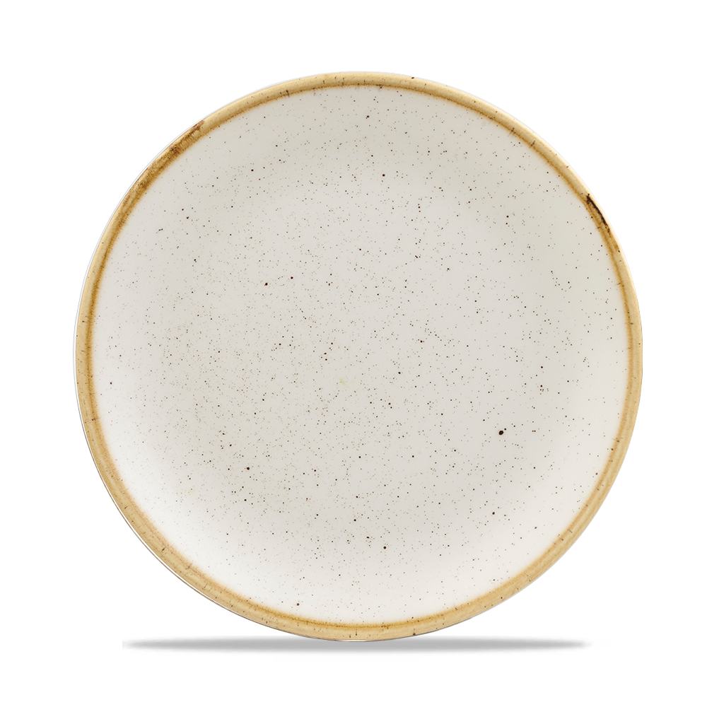 Churchill Super Vitrified Stonecast Barley White Flache Coup Teller, 21,7 cm, 12 Stück