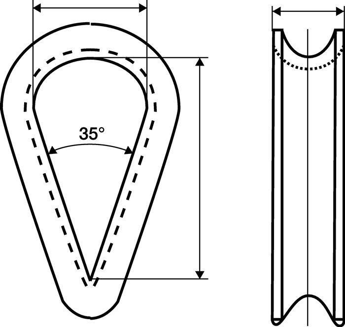 Kausche DIN 6899 Form B 6mm Seil-Nenngröße 5,0mm ZN m.tiefer Rille VE=100 St.