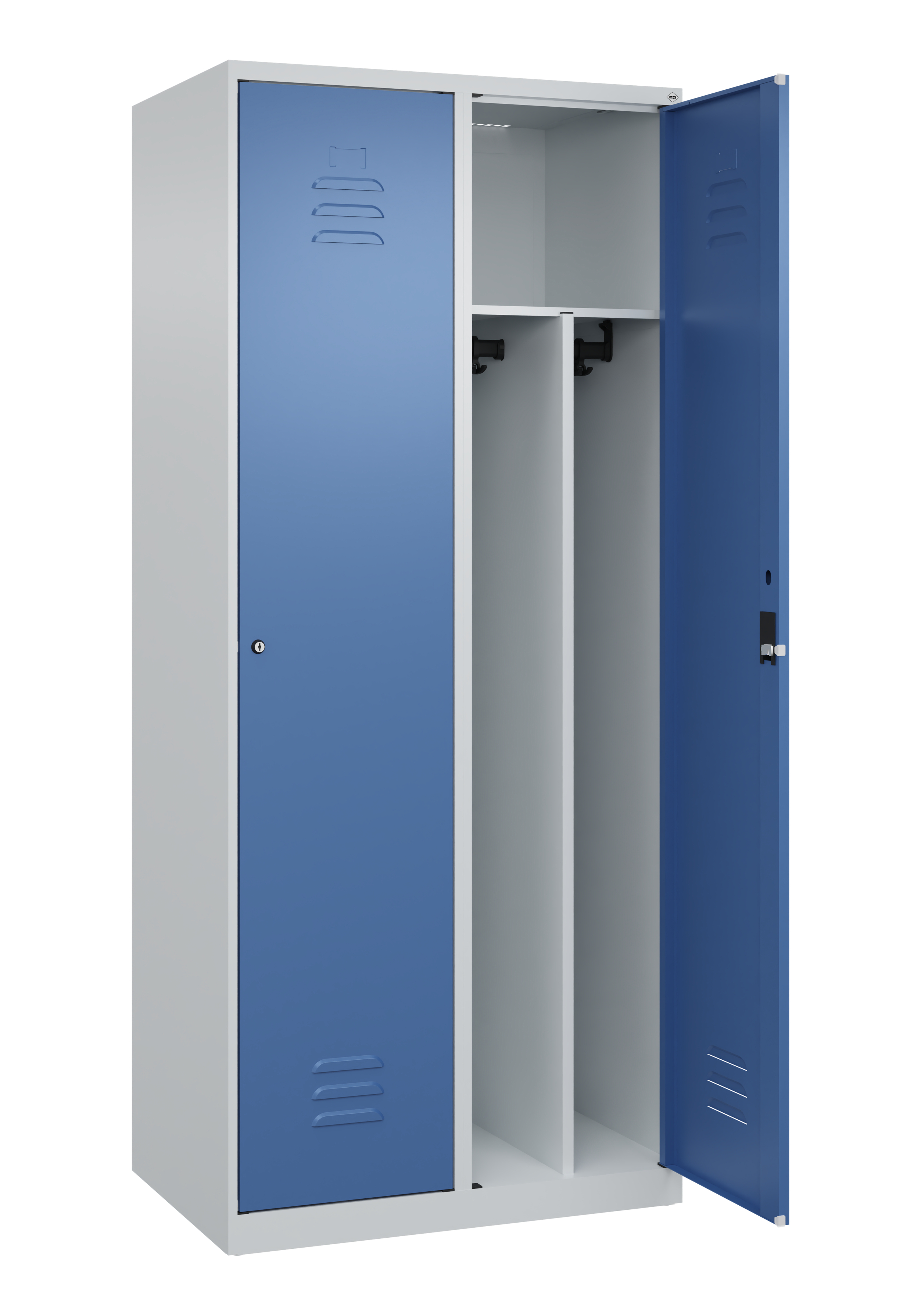 C+P Spind Classic PLUS, 2 Abteile, 1850x800x500mm, 7035/5023