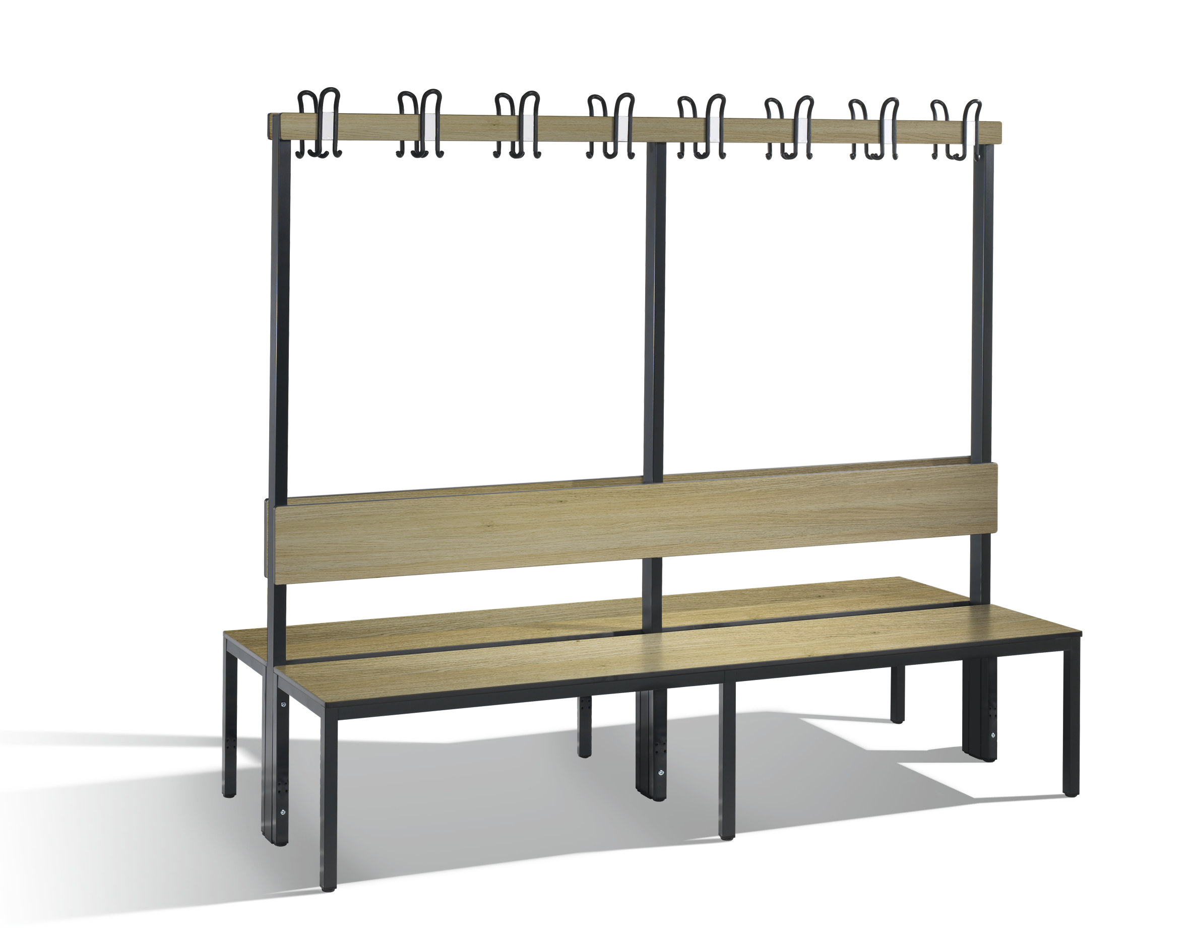C+P Doppelseitige Garderobenbank mit Rückenlehne, Basic Plus, H1650xB1960xT760mm