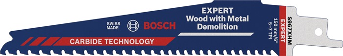 Säbelsägeblatt Wood Metal Demolition S 1167 XHM L.225mm B.25mm 5mm 3 St./Karte