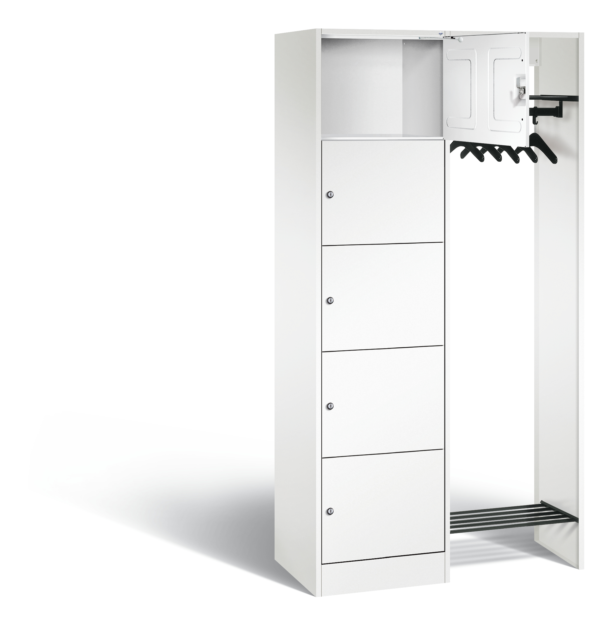 C+P Offene Garderobe Vesto, H1950xB960xT480mm, 9016/9016