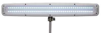 LED-Leuchte WORK, Klemmfuß, Höhe 500 mm, 84 LEDs, 21 W, getrennt einschaltbar, dimmbar, weiß