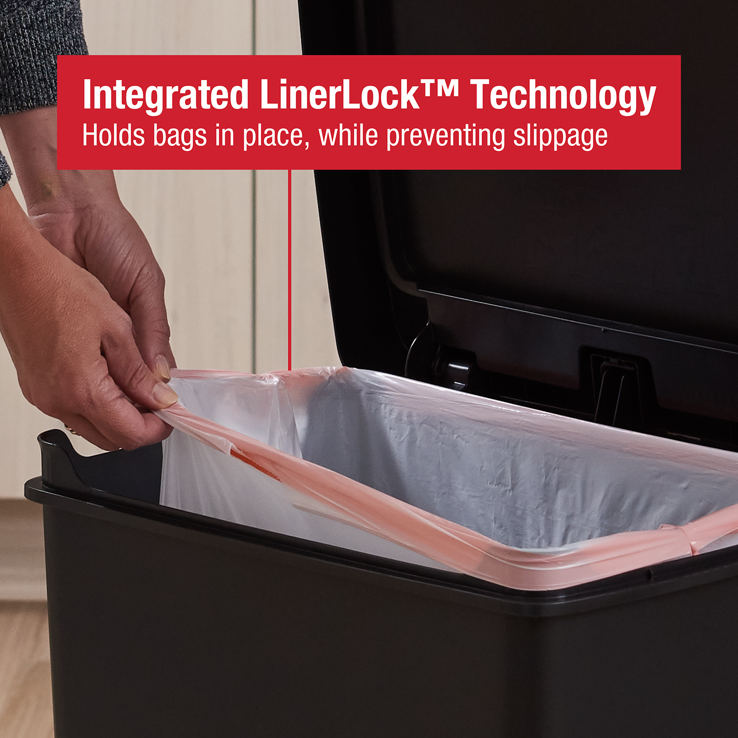 Rubbermaid Premier Series II Treteimer, 47 Liter, Anthrazit