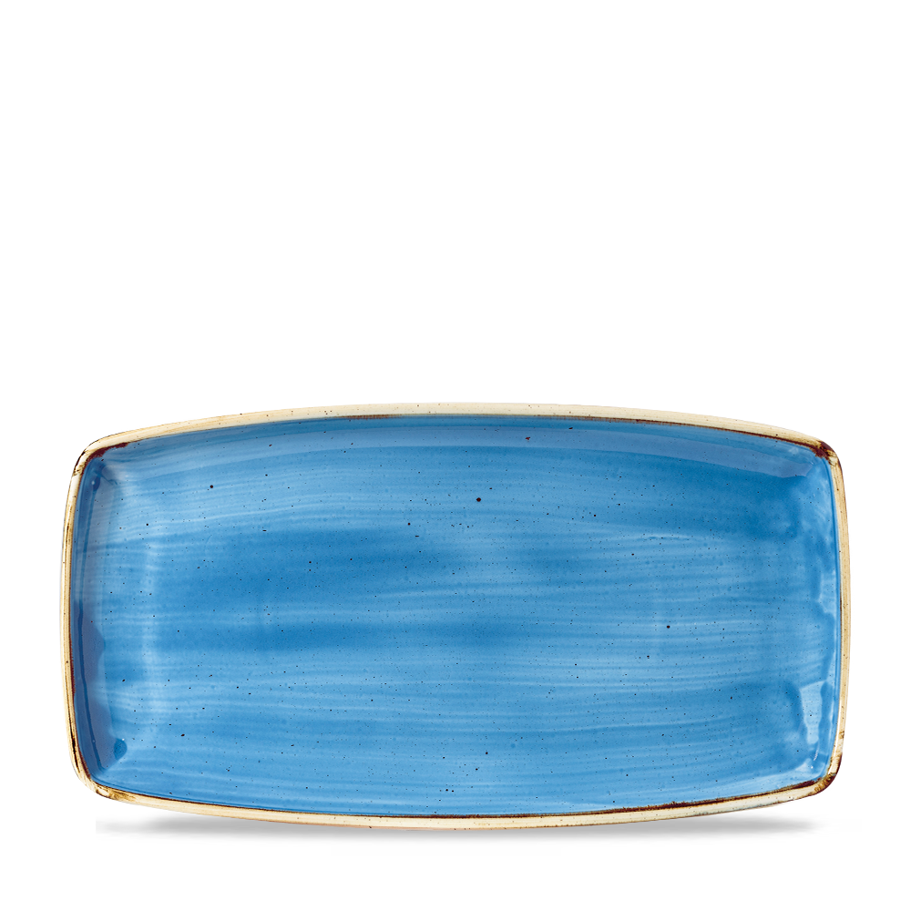 Churchill Super Vitrified Stonecast Cornflower Blue Oblong Platte 34.5cm, 6 Stück