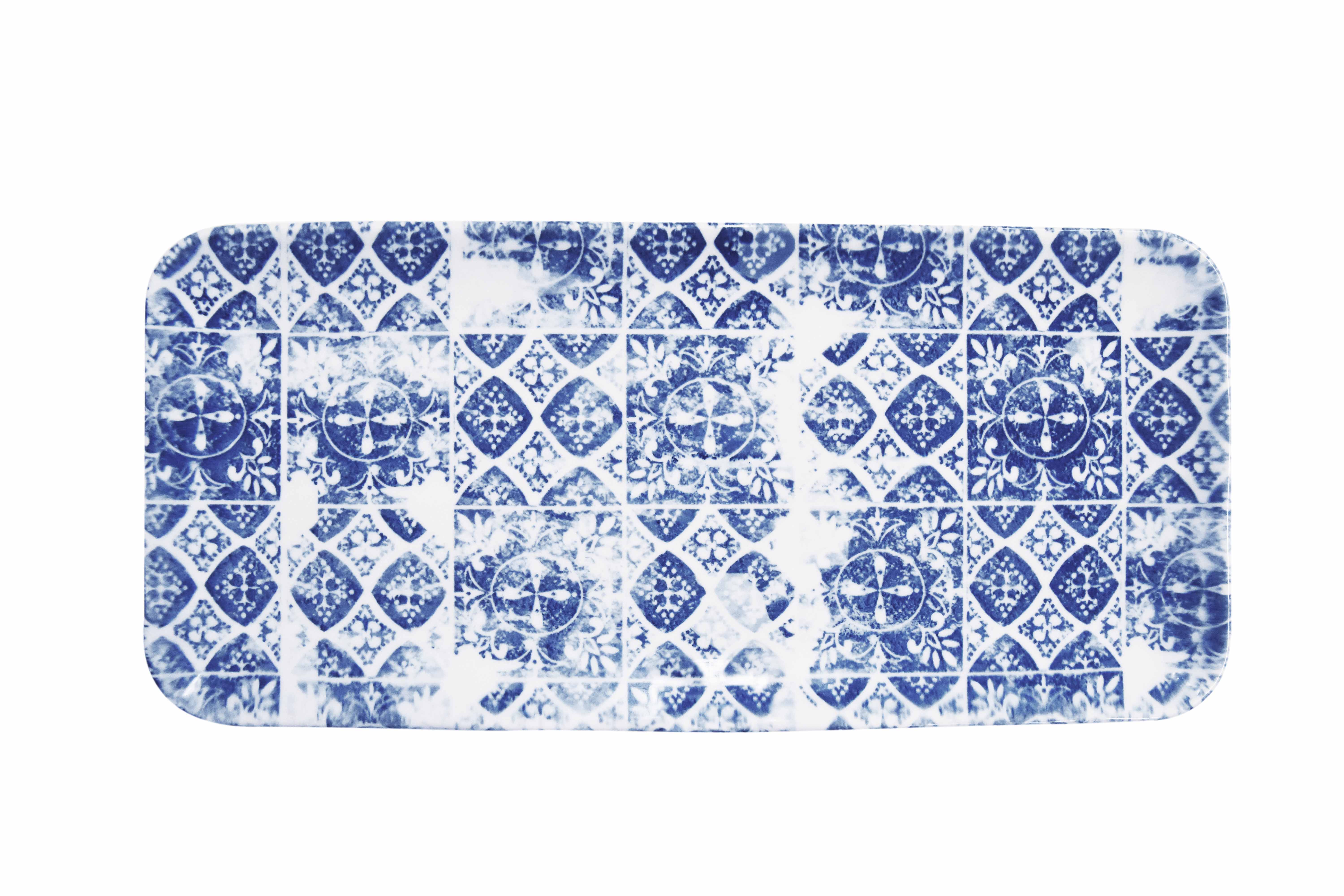 Dudson Blaue Rechteckige Oblong Platte 35x16cm (12 Stück)