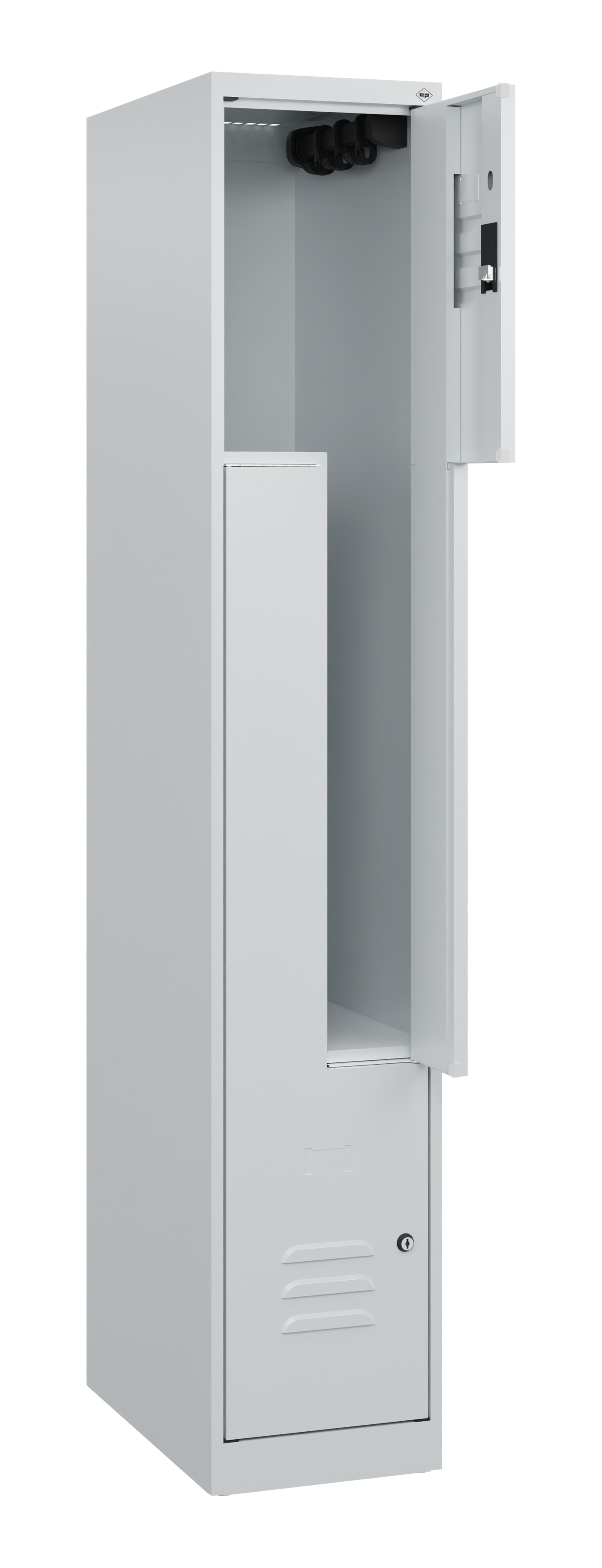 C+P Z-Spind Classic PLUS, 2 Abteile, 1700x300x500mm, 7035/7035