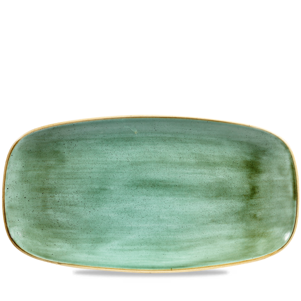 Churchill Super Vitrified Stonecast Samphire Green Chefs Oblong Platte 35.5X18.9Cm, 6 Stück