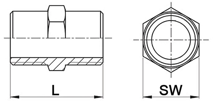 Doppelnippel NPS=3/4 Zoll 6-kant L 39mm SPRINGER