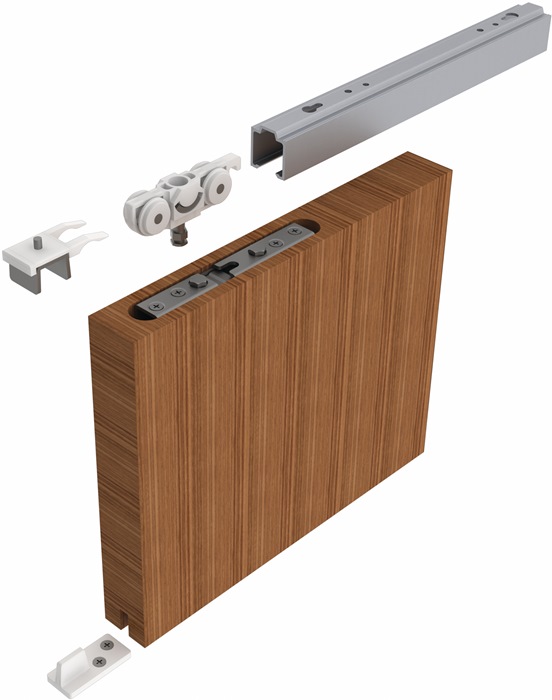 HELM Schiebetürsystem 80 kg 2100 mm Edelstahl-Effekt