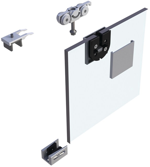 Schiebesyst.73 80kg Edelstahleffekt GLT ESG/VSG 8-10,76mm