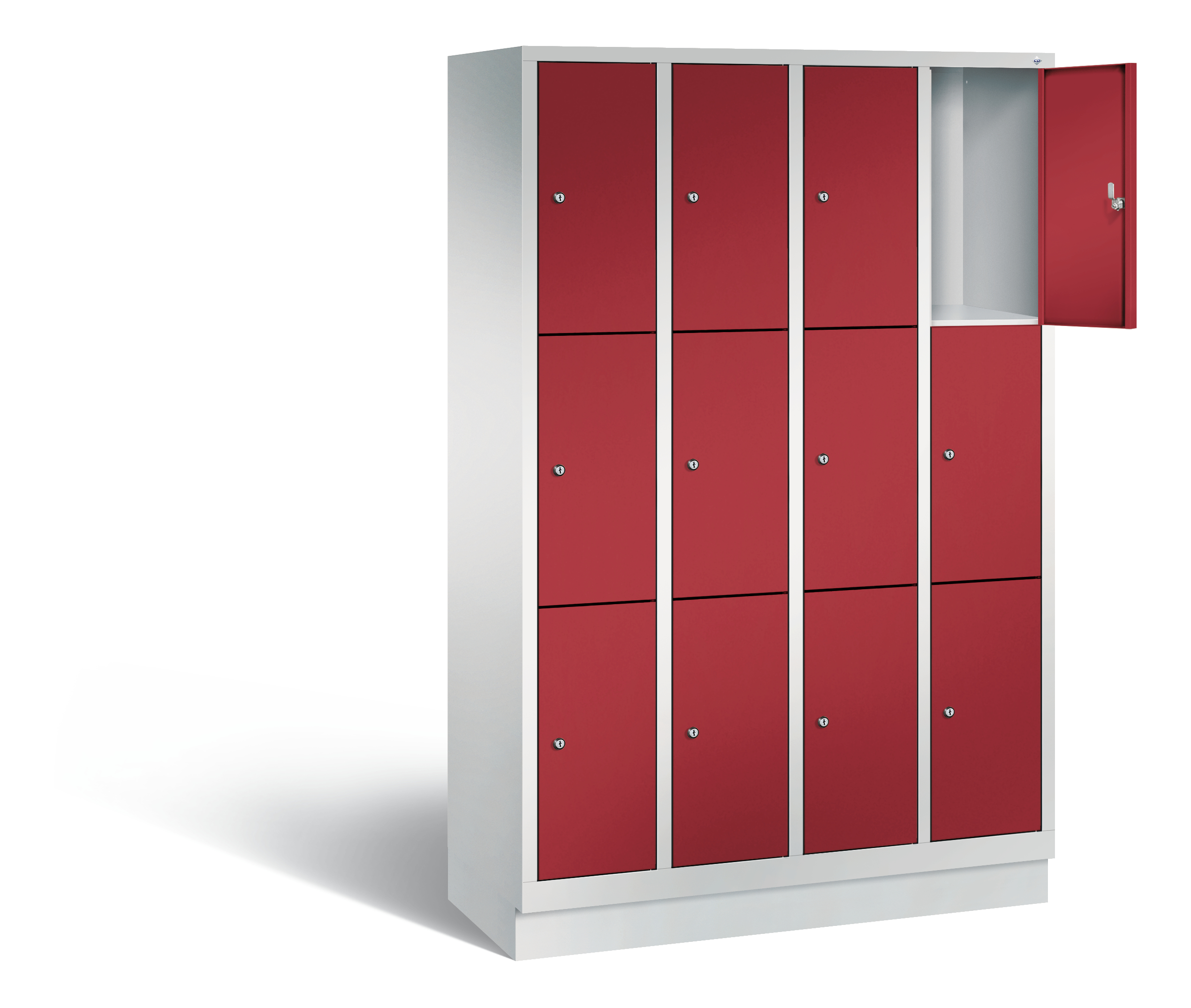 C+P Schließfachschrank Evolo, H1800xB1190xT500mm, 7035/3003