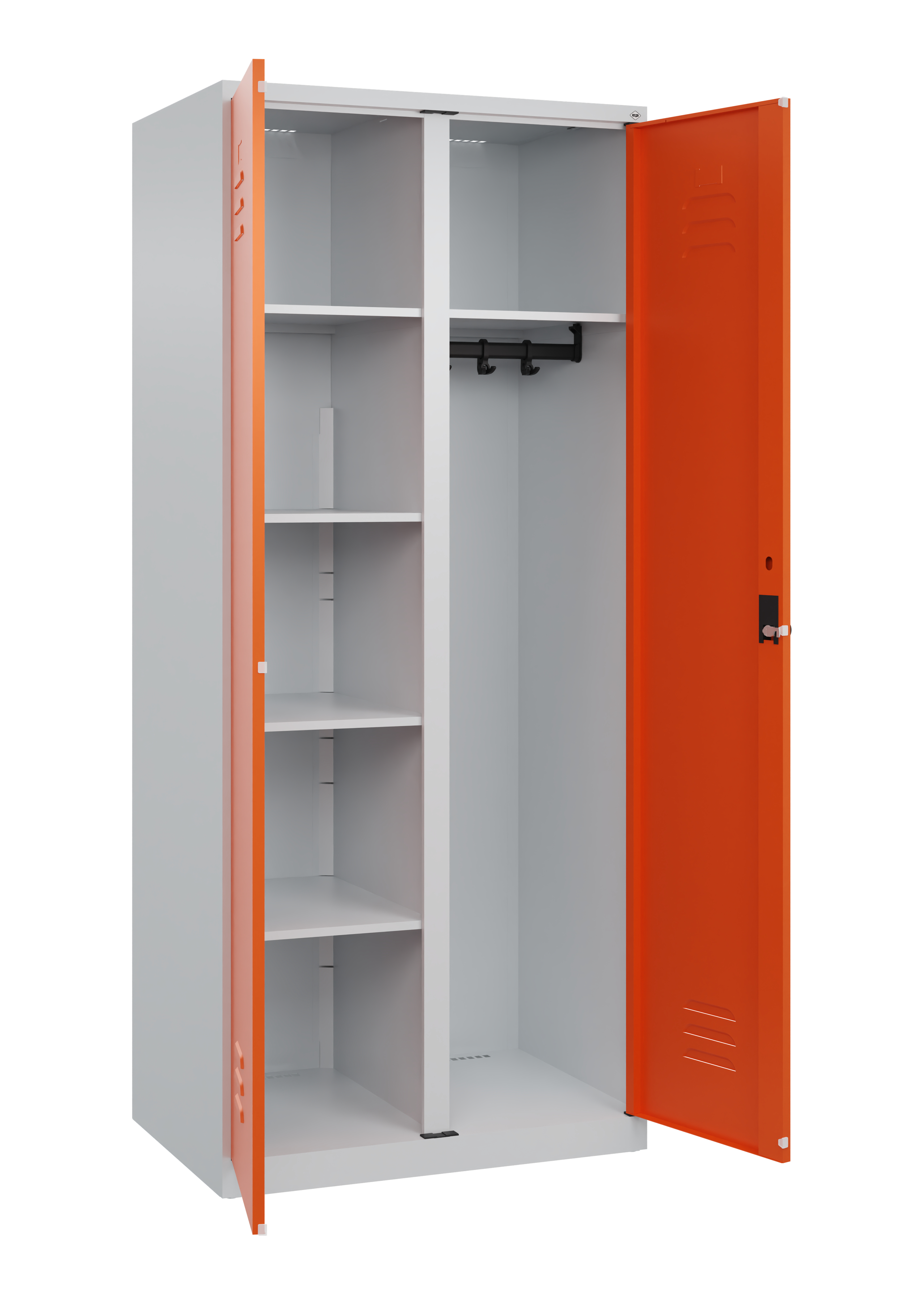 C+P Wäsche-/Garderobenspind Classic PLUS, 2 Abteile, 1850x800x500mm, 7035/2004