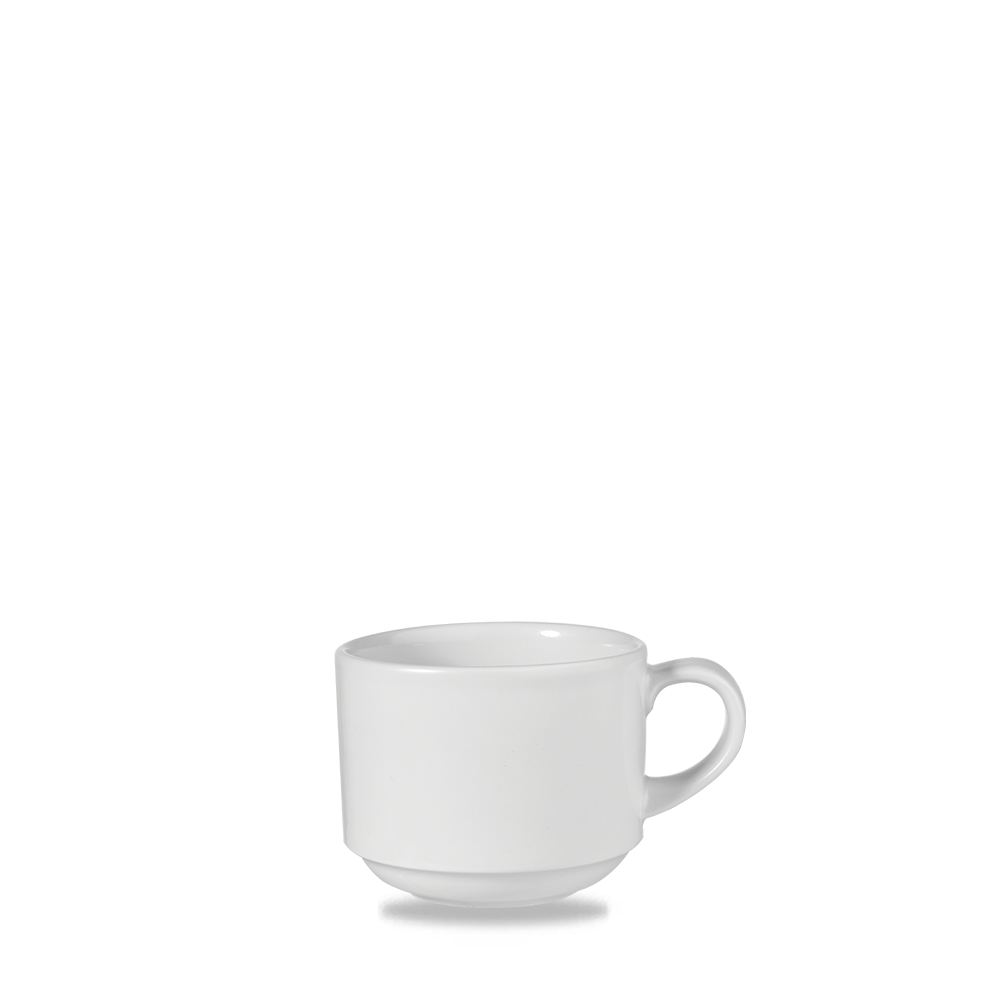 Churchill Super Vitrified Profil Weiße Profil Kaffeetasse 22Cl Stapelbar, 12 Stück, Weiß, Rund