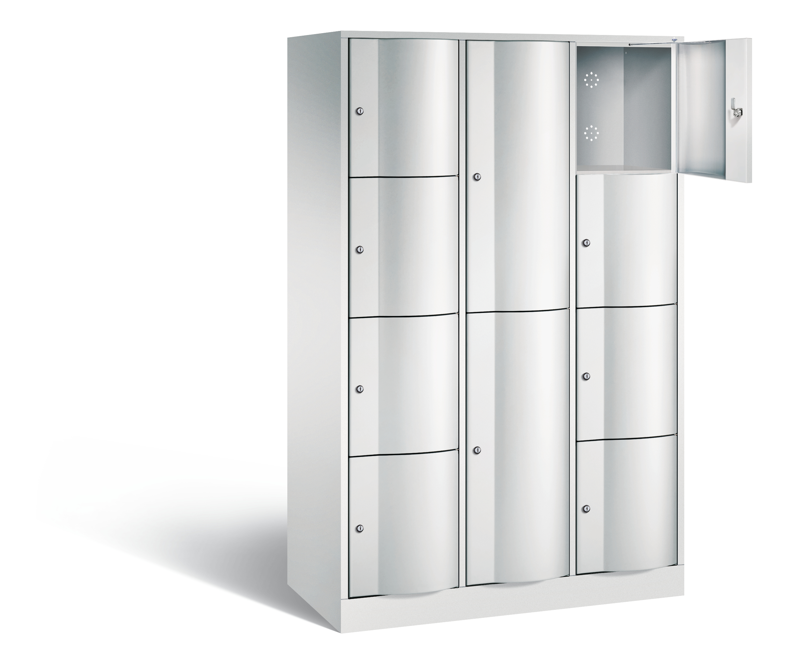 C+P Kombi-Schließfachschrank Resisto, H1950xB1148xT540mm, 7035/7035