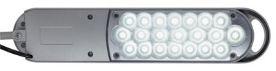 LED-Leuchte ATLANTIC, Standfuß, Leuchtenkopf 330x70 mm, Höhe 450 mm, 21 LEDs, 9 W, silber