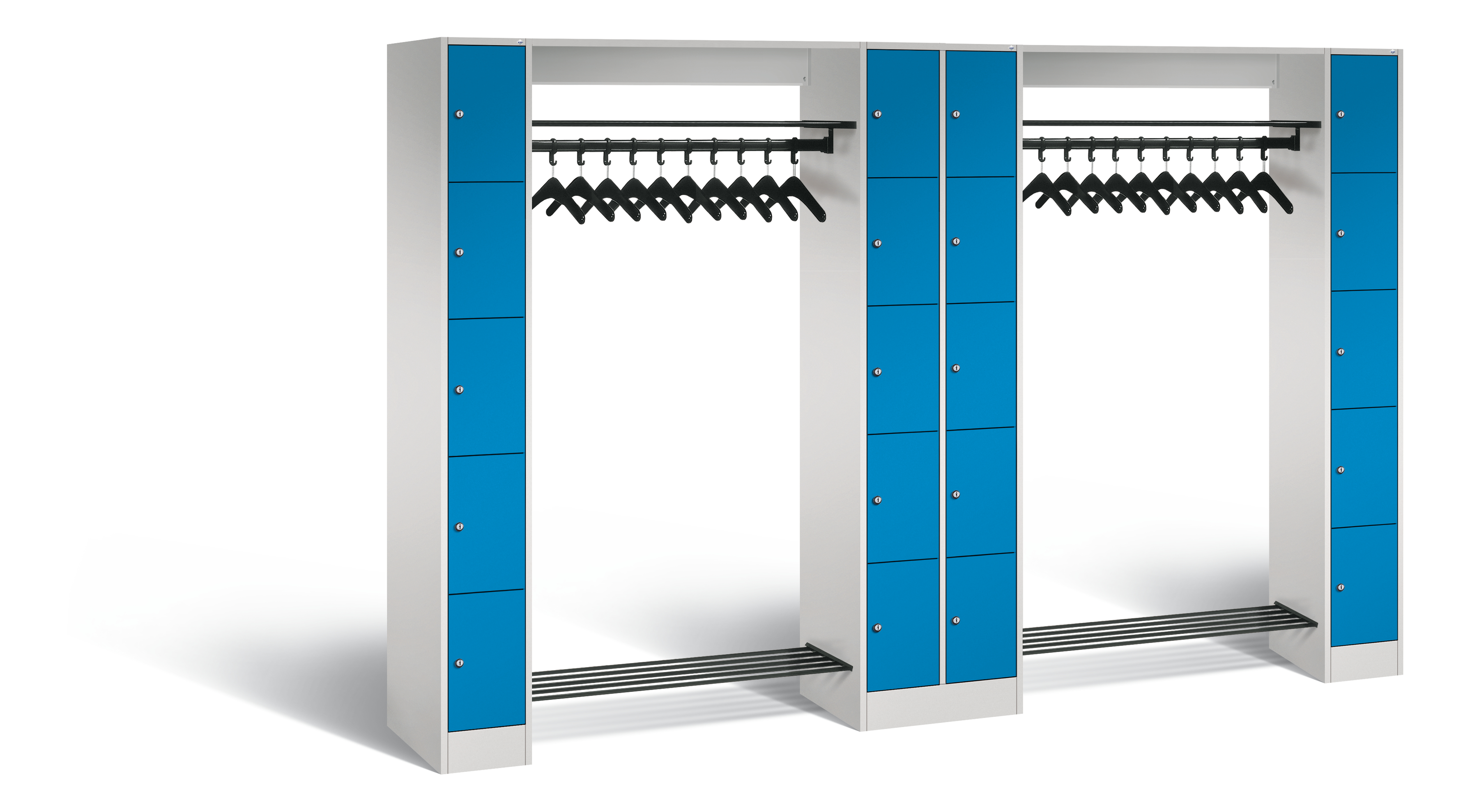 C+P Offene Garderobe Vesto, H1950xB2840xT480mm, 7035/5012